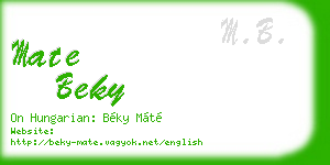 mate beky business card