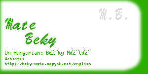 mate beky business card